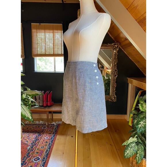 Linen Shorts Black White Gingham - Picture 7 of 7